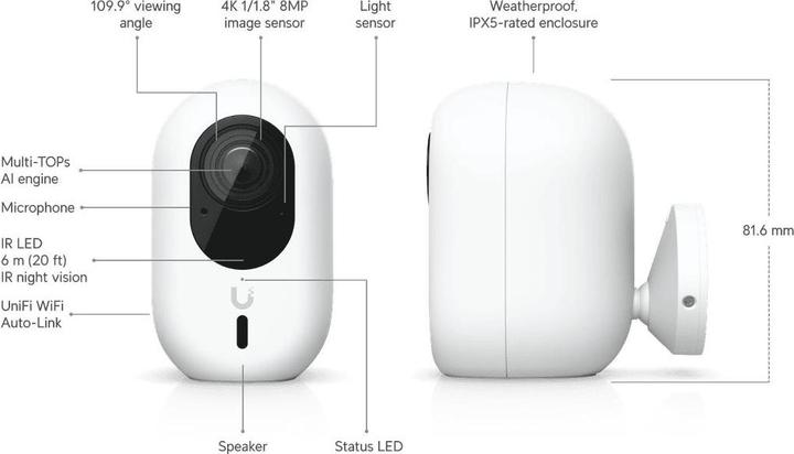 Produktbild Ubiquiti UniFi G6 Instant Netv??rksoverv??gningskamera 3840 x 2160 (3840 x 2160 Pixels)