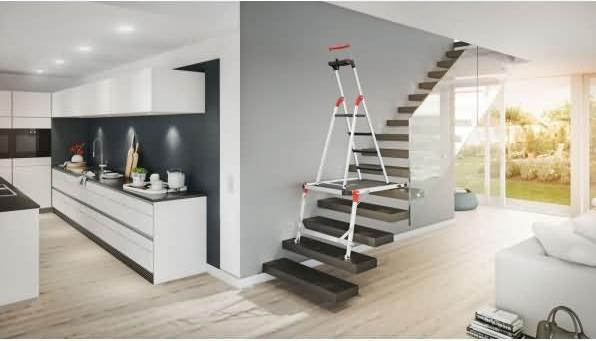 Image du produit Hailo TP1, Palier d'escalier, La solution innovante et sûre pour rénover et décorer votre cage d'escalier (Plate-forme de travail, 93 cm)