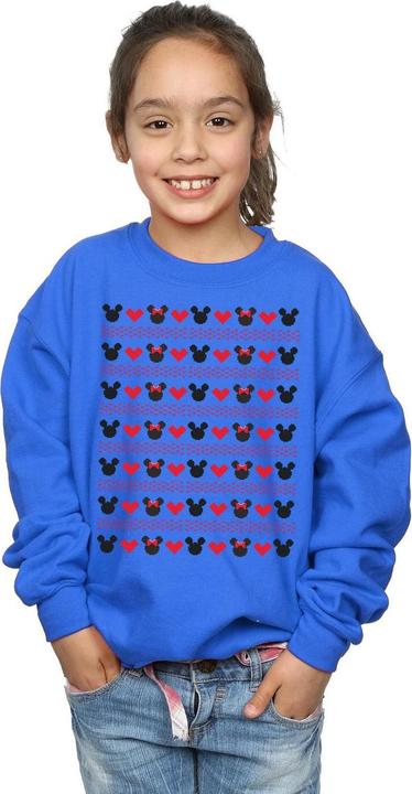 Actual product image Disney Girls Mickey And Minnie Christmas Hearts Sweatshirt (140, 146)