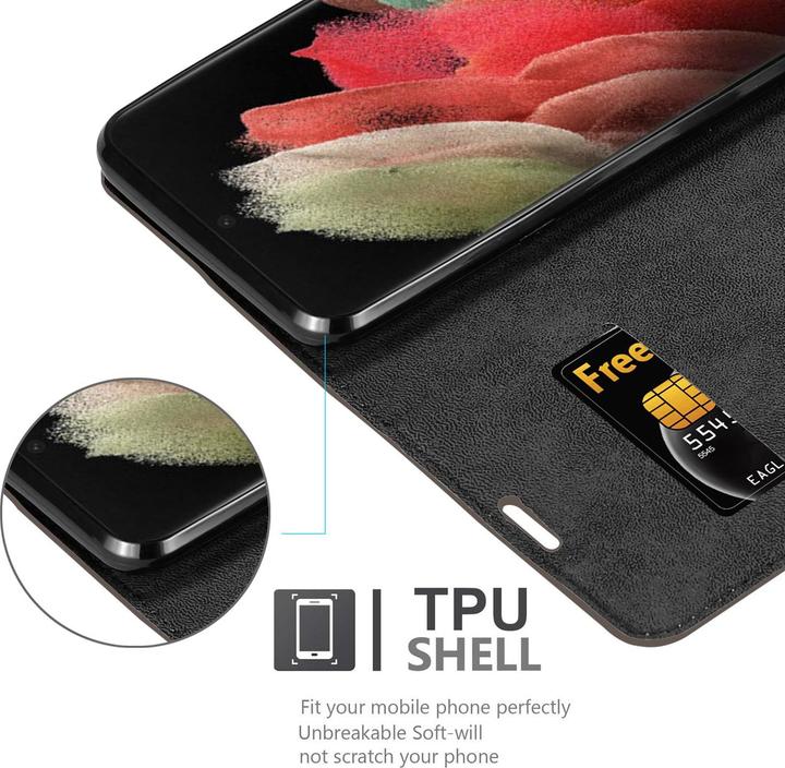 Actual product image Cadorabo Book Invisible Magnet Cover (Samsung Galaxy S21 Ultra)