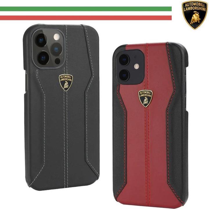 Immagine prodotto Tonino Lamborghini iPhone 13 Pro - Automobili Lamborghini Echtleder Handyhülle Hurican D1, schwarz (Apple iPhone 13 Pro)