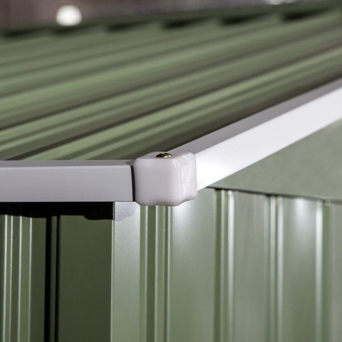 Image du produit Swisshandel24 Abri de jardin en métal avec fondations Vert clair 277 x 195 x 192 cm