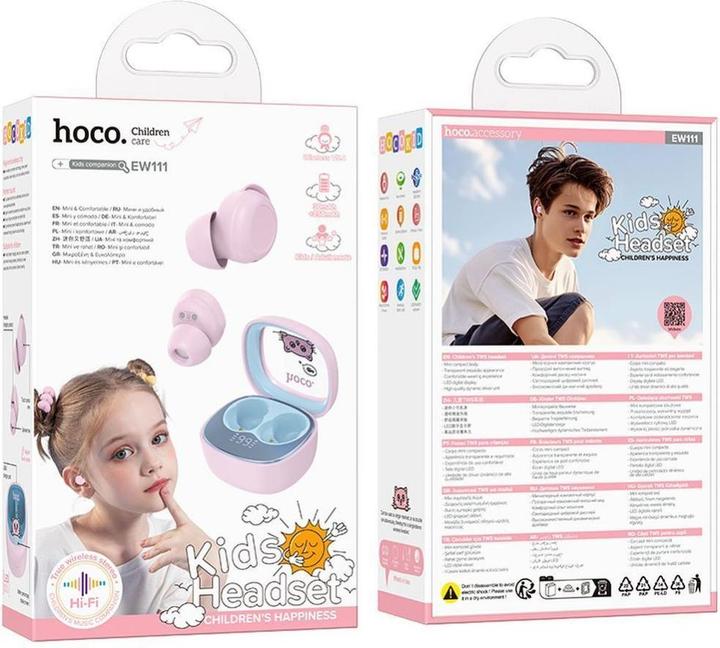 Productafbeelding Hoco Wireless headphones wireless earphones bluetooth TWS for kids EW111 pink