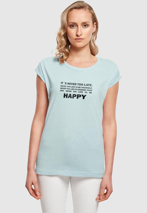 Produktbild Merchcode Ladies Never Too Late Extended Shoulder Tee - 111665 (S)