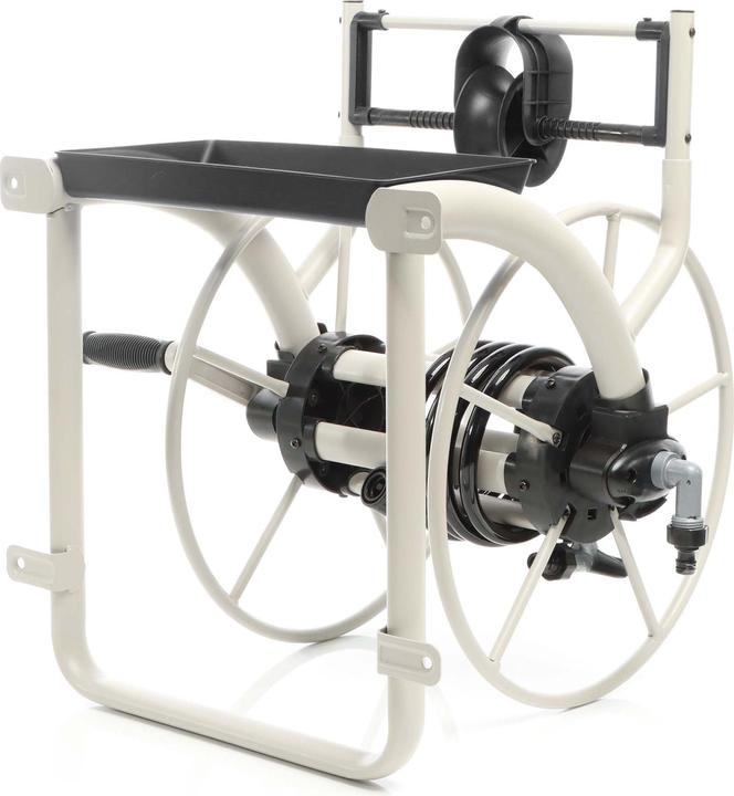 Produktbild XPOtool Schlauchtrommel Metall Wand Kurbel Wasserschlauch Aufroller Garten (60 m)