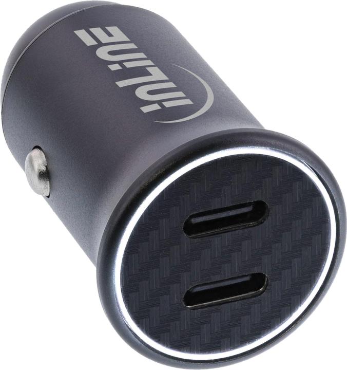 Immagine prodotto InLine Adattatore USB per auto Power Delivery, 2x USB Type-C, nero