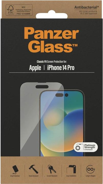 Actual product image PanzerGlass Classic Fit (1 Piece, Apple iPhone 14 Pro)