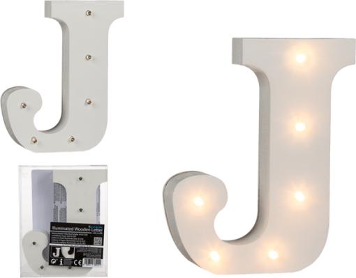 Produktbild Ootb Beleuchteter Holz-Buchstabe J, mit 6 LED, ca. 16 cm