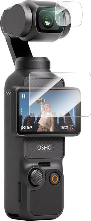 Actual product image Telesin Tempered glass film for Osmo Pocket 3( lens film 2pcs,screen protector film 2pcs) (DJI Osmo Pocket 3)