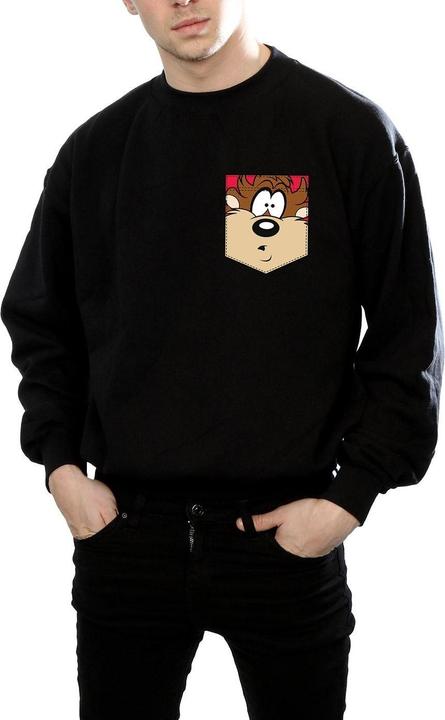 Actual product image Looney Tunes Mens Tasmanian Devil Face Faux Pocket Sweatshirt (3XL)