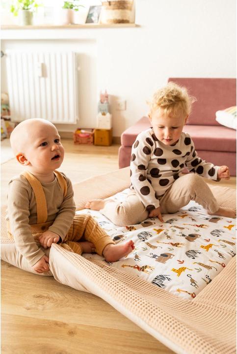 Image du produit Ullenboom Tapis d'éveil piqué gaufré sable savane 140 x 140 cm