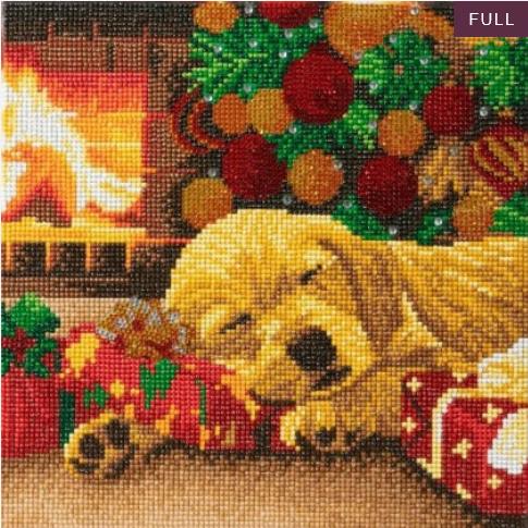 Immagine prodotto Craft Buddy Cucciolo di Labrador addormentato, quadro 30x30cm Crystal Art