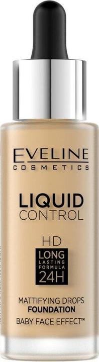 Eveline Liquid Control HD Face Primer mit Tropfer Nr. 016 vanillebeige 32ml (016 Vanilla Beige)