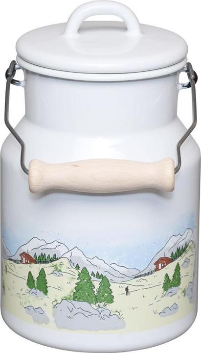 Produktbild Riess Milchkanne mit Emaille Deckel und Holzgriff 1,5L (1.50 l)