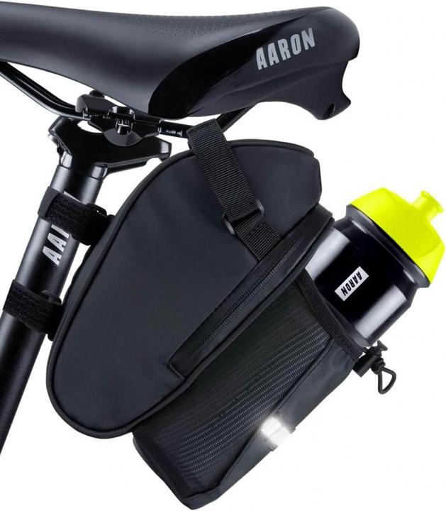 Produktbild Aaron Fahrrad Satteltasche mit Flaschenhalter, Wasserabweisende Fahrradtasche mit Reflektor (10 l, Satteltasche)