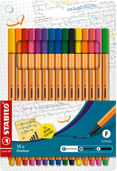 Immagine prodotto STABILO punto 88 Fineliner (Multicolore, 5 x)