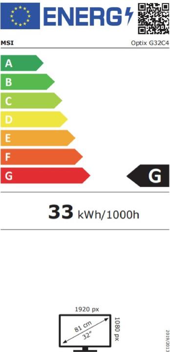 Energie-Label MSI Optix G32C4 (1920 x 1080 Pixel, 32")