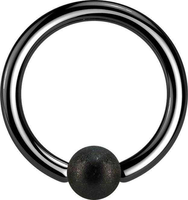 Produktbild Star Piercing Ball Closure Ring schwarz gesprenkelt (ohne Messing, Chirurgenstahl 316L)