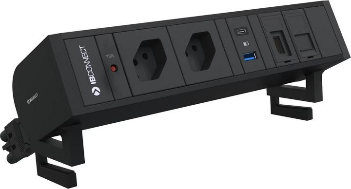 Immagine prodotto IB Connect Prese SUPRA nere 2x tipo 13 1x USB-A/C 1x RJ45 1x HDMI +Halt. (2 x, RJ45, HDMI, Tipo 13, USB, 0.30 m)