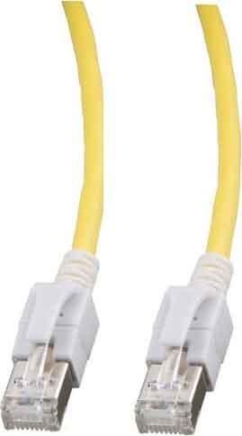 Actual product image EFB Elektronik Manufacturer: RJ45 patch cable S/FTP, Cat.6A, VC LED, 2m, yellow The shielded Cat.6A (S/FTP, CAT6a, 2 m)