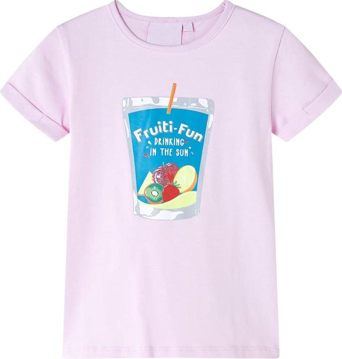 Actual product image VidaXL Children's T-shirt pale pink 116,Material: 95 % cotton. 5 (116)