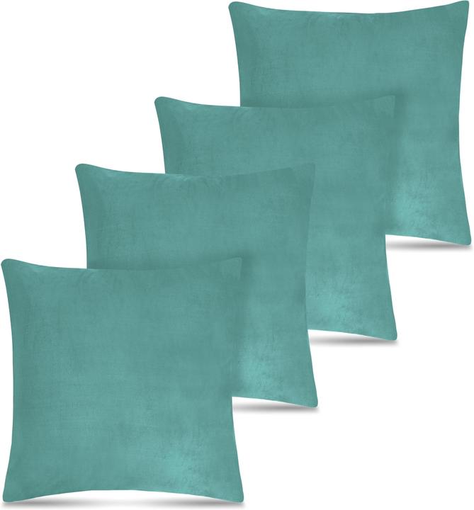 Actual product image Aspero 4 x flannel cushion covers 60x60cm blue (60 x 60 cm)