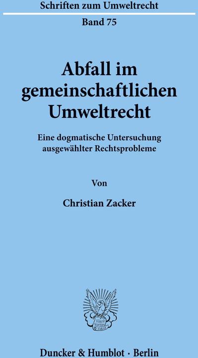 Immagine prodotto Abfall im gemeinschaftlichen Umweltrecht
