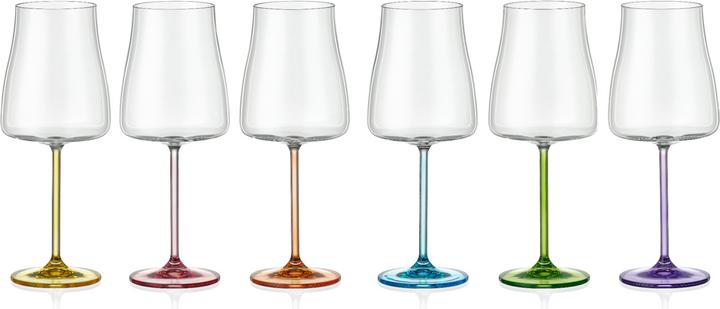 Immagine prodotto Bohemia Crystal Bicchieri da vino Rainbow 400 ml (set di 6) (40 cl, 6 Occhiali, Bicchieri da vino bianco)