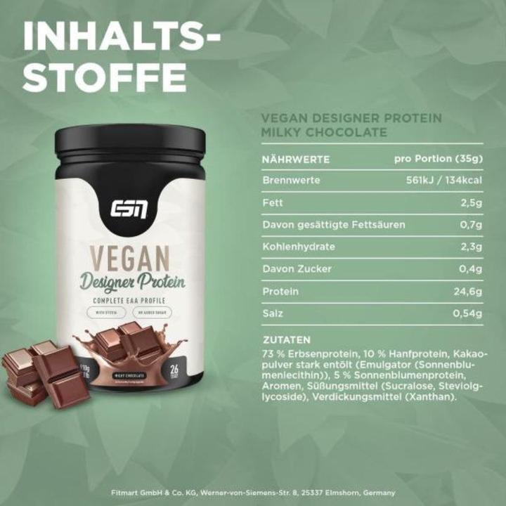 Produktbild ESN Vegan Designer Protein (Milky Chocolate, 1 Stk., 420 g)