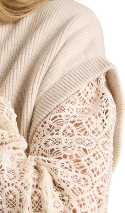 Produktbild Envie de Fraise Umstandspullover mit Ärmeln aus Spitze, Recycling-Polyester (W32/L34)