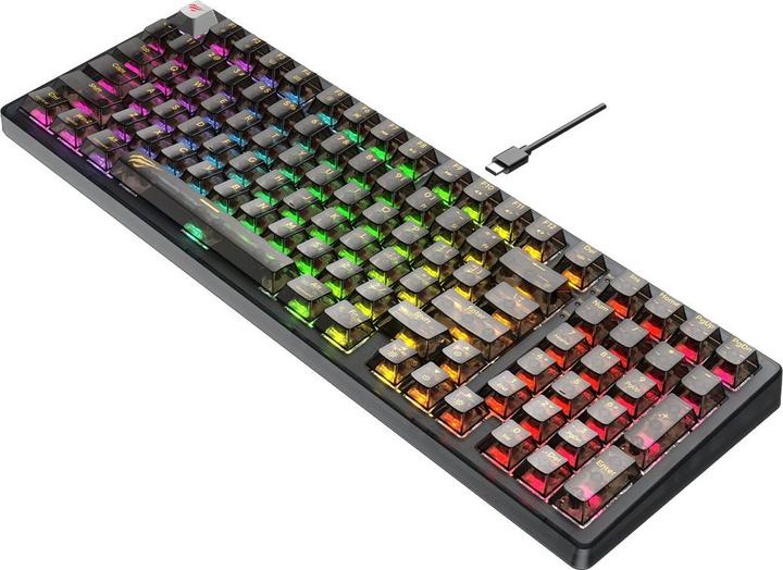 Produktbild Havit Mechanical Gaming Keyboard KB875L Transparent (US, Kabelgebunden)