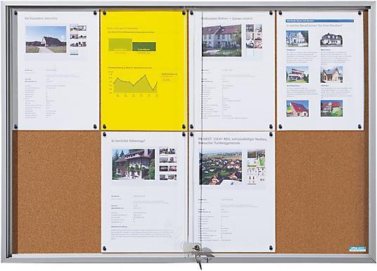 Produktbild eurokraft pro Schaukasten mit Schiebetüren (Magnettafel, Pinnwand, 90.5 x 64 cm)