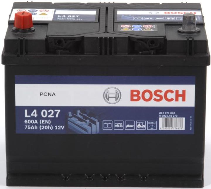 Actual product image Bosch Automotive Starter battery L4 027 12V 75Ah 600A (12 V, 75 Ah, 600 A)