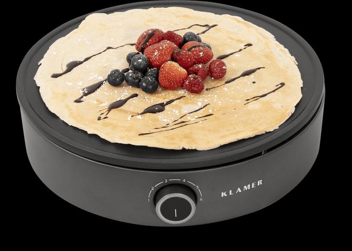 Immagine prodotto KLAMER Crepiera, ampia superficie di cottura con piastra antiaderente da 33 cm di diametro, 1500W