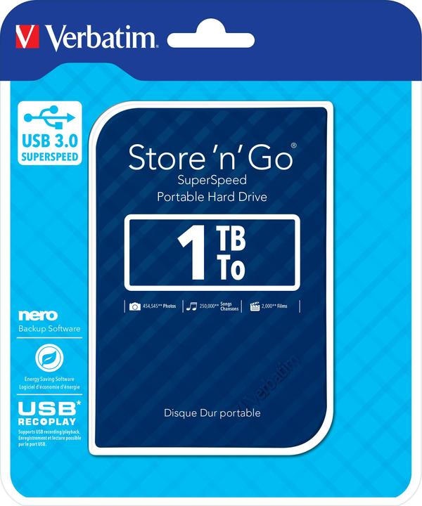 Productafbeelding Verbatim Store n Go 1TB USB 3.0 blauw Gen 2 (1 TB)