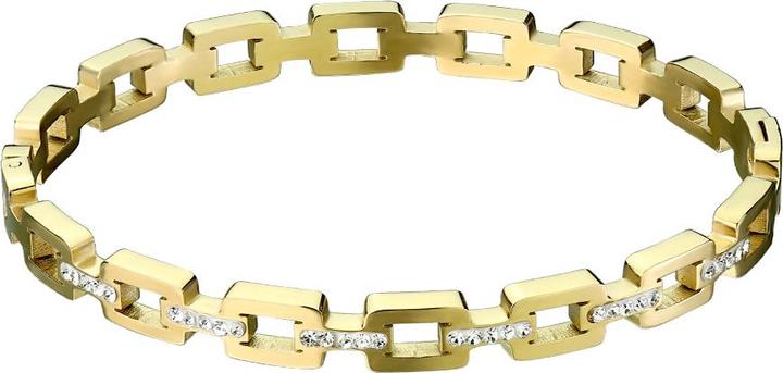 Actual product image Star Piercing Armkette vergoldet quadratische Glieder Kristalle silber (17 cm, Surgical steel)