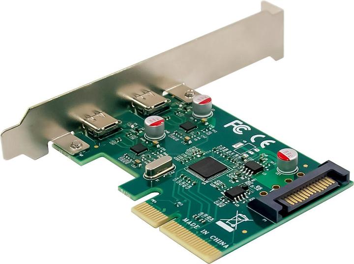 Actual product image InLine Interface card, PCIe x4, USB 3.2 Gen.2, 2x USB-C