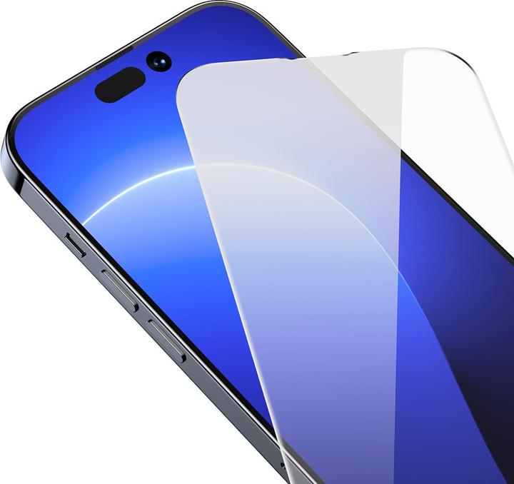 Produktbild Baseus All-glass Crystal Tempered Glass EasyStick Film iP14 (Pack of 2) (2 Stück, Apple iPhone 14 Pro)