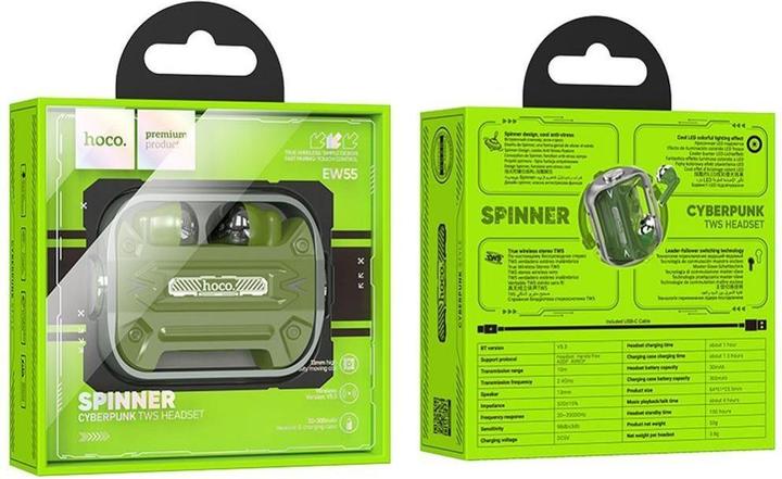 Actual product image Hoco - Wireless Earbuds (EW55) - for Gaming, Bluetooth 5.3, True Wireless - Army Green (4 h, Wireless)
