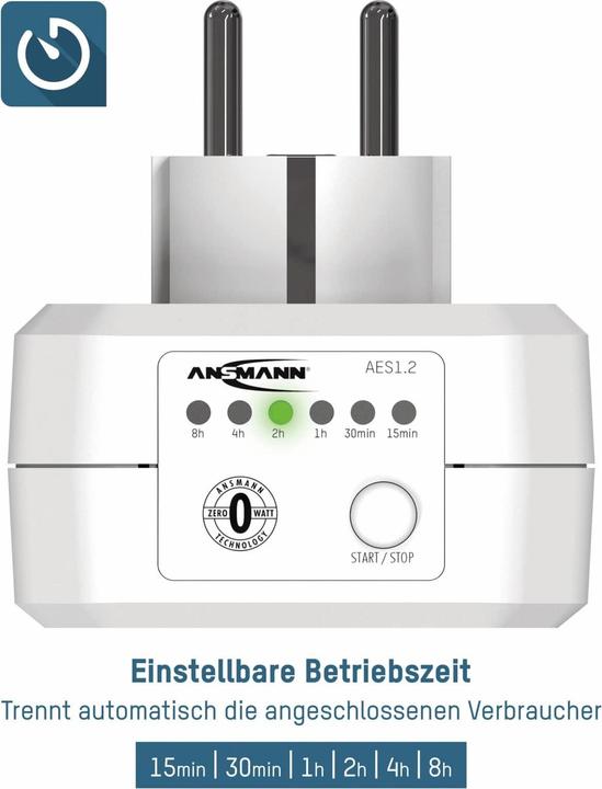 Image du produit Ansmann Prise Zero Watt AES1 femelle programmable, pas d'électricité en veille