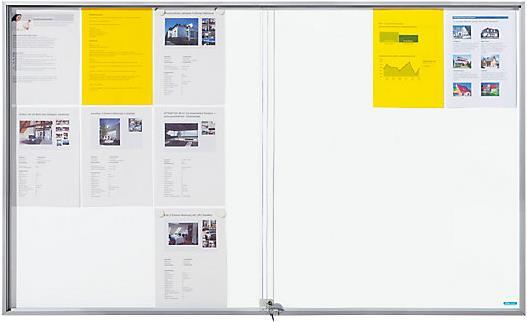 Produktbild eurokraft pro Schaukasten mit Schiebetüren (Magnettafel, Pinnwand, 156.5 x 94.5 cm)