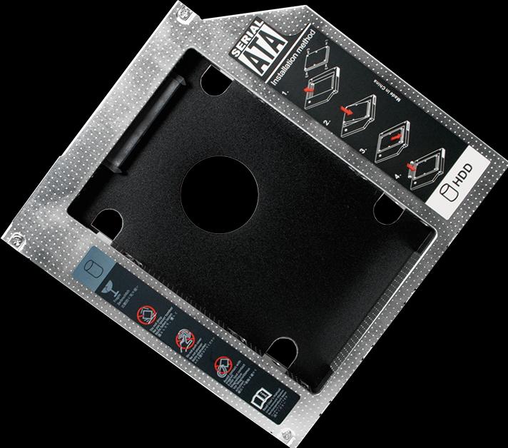 Produktbild LogiLink Gehäuse für eine zweite Laptop-Festplatte 9,5 mm SATA-Festplatte