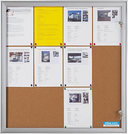 Produktbild eurokraft pro Schaukasten mit Flügeltür (Magnettafel, Pinnwand, 74.5 x 100.5 cm)