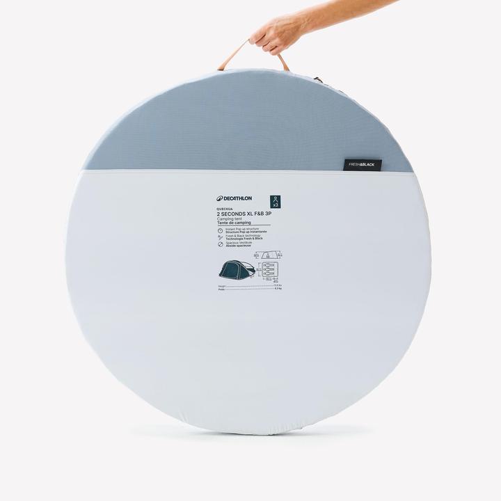 Produktbild Quechua Campingzelt Wurfzelt - 2 Seconds für 3 Personen XL F&B (Wurfzelt, 6.30 kg, 3 Personen)