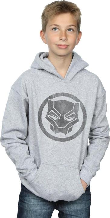 Actual product image Boys Black Panther Distressed Icon Hoodie (152, 158)
