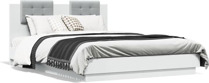 Actual product image VidaXL Bed frame with headboard and LED lights (140 x 200)