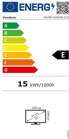 Label énergétique Viewsonic 24" VA240-H-2 (zéro cm (zéro pouce)) (1920 x 1080 pixels, 24")
