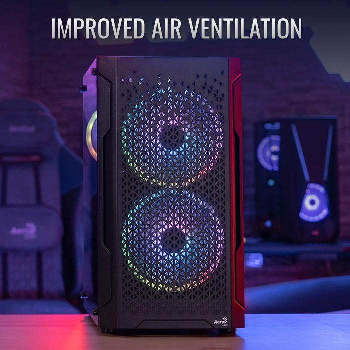 Productafbeelding AeroCool Go Mini Trinity v3 Zwart MicroATX/MiniITX - Midi/Minitower - Micro/Min (mATX)