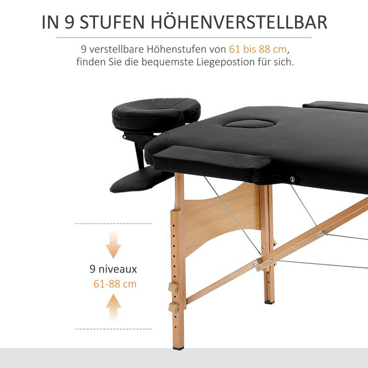 Produktbild Homcom Massagetisch mit Kopfstütze und Tragegriffen