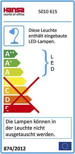 Energie-Label Hansa LED-Tischlampe TORINO (450 lm)